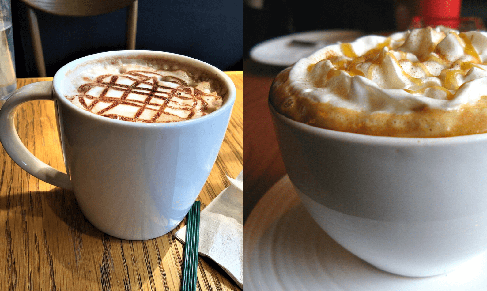 Caramel Macchiato And Caramel Latte